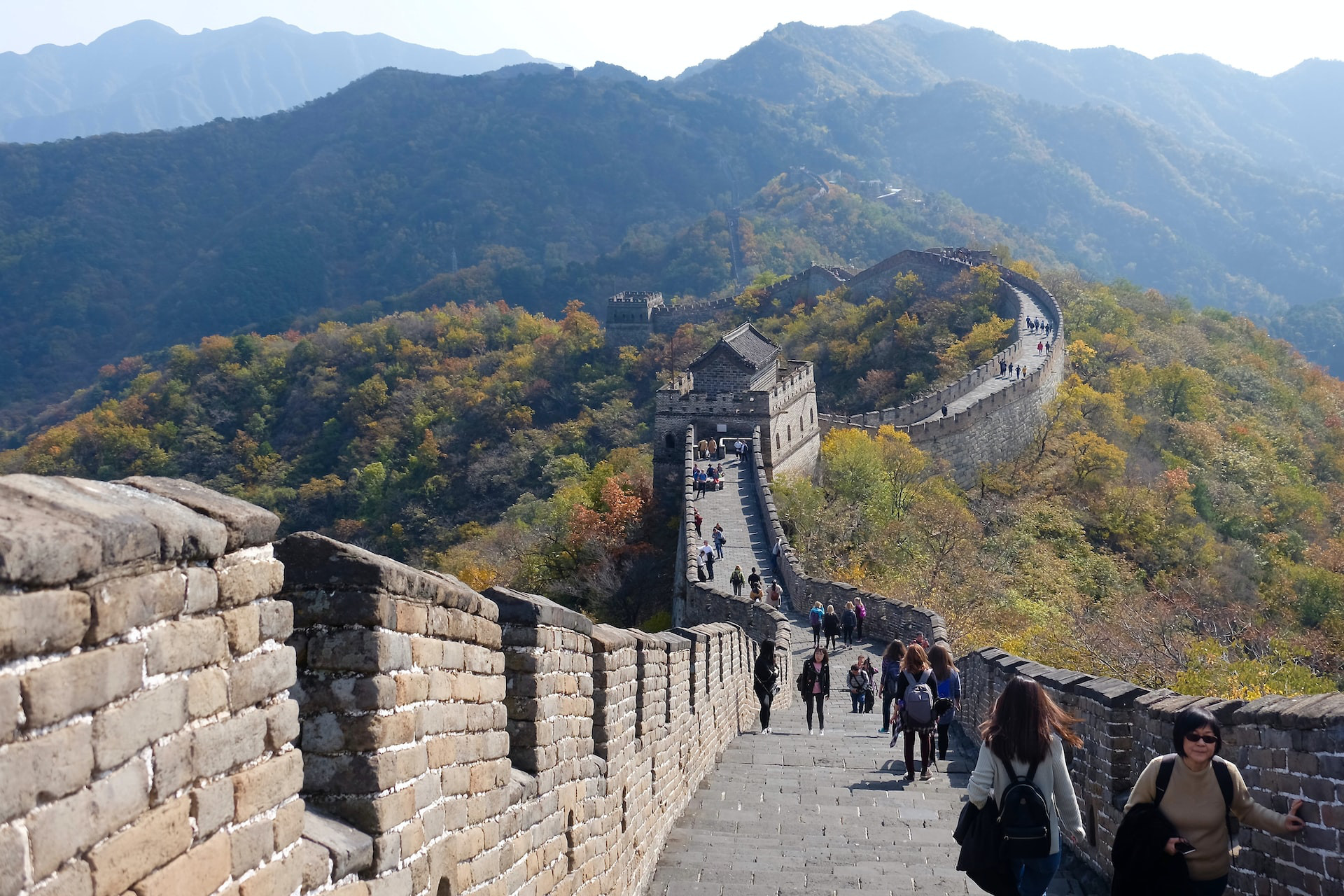 View along the great wall of China.